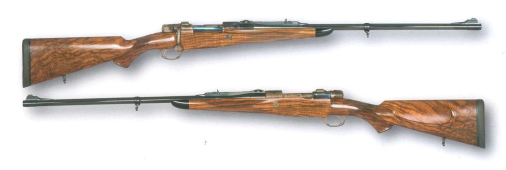 Prelepi karabin sistema Mauser 98, sa bešumnom kočnicom. Paljeni finiš sanduka, plavo brunirani izvlakač i vrhunski kundak su karakteristike ovog ekstremno skupog oružja